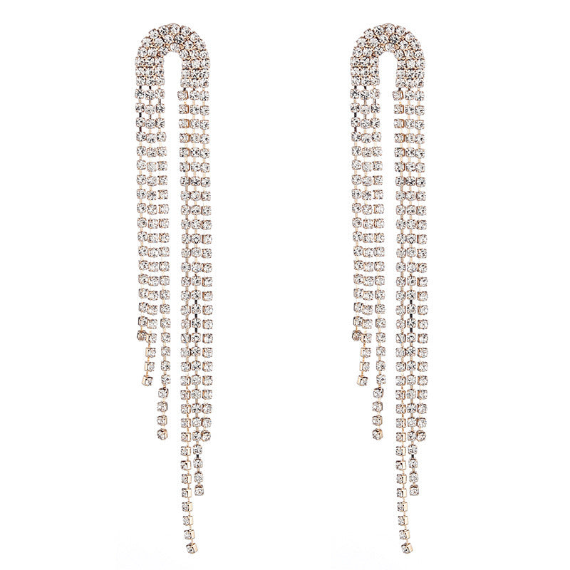 Fashion Rhinestone Long Fringe Simple Elegant Rings