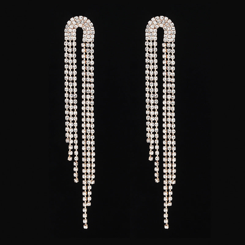 Fashion Rhinestone Long Fringe Simple Elegant Rings