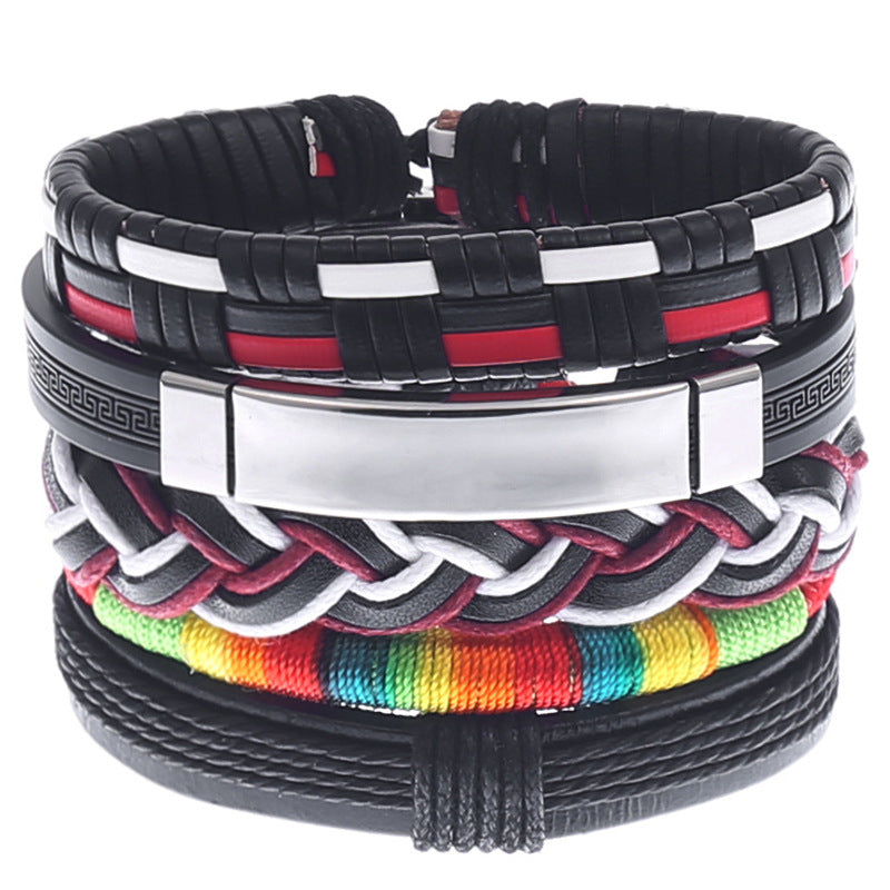 Men's Classic Vintage Handmade Braided Leather Bracelets