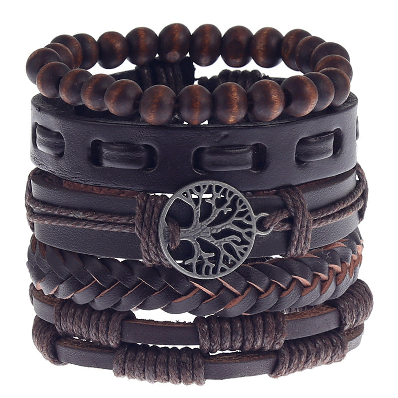 Men's Classic Vintage Handmade Braided Leather Bracelets