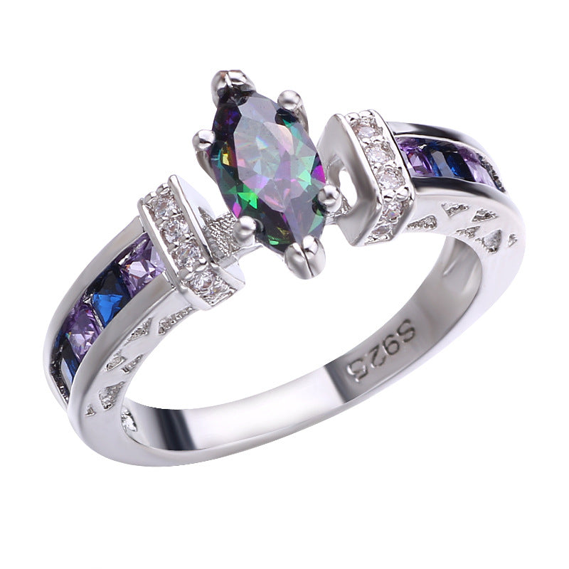 Women's Exquisite Colorful Oval Zircon For Fashion Rings