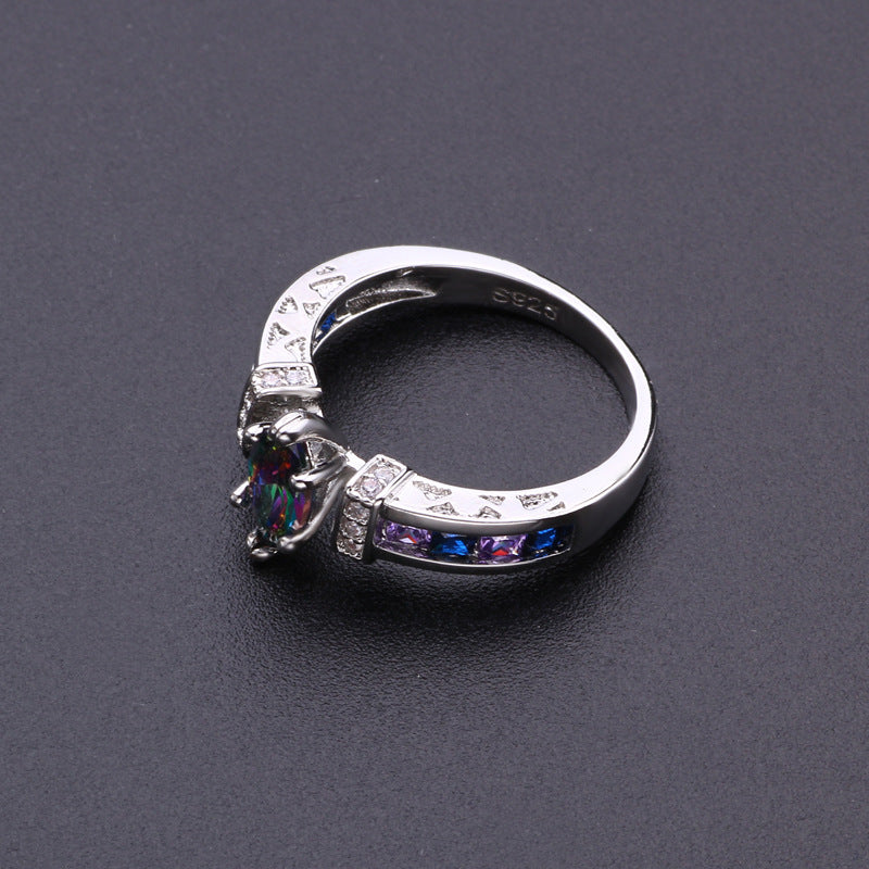 Women's Exquisite Colorful Oval Zircon For Fashion Rings