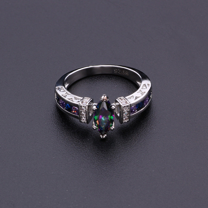 Women's Exquisite Colorful Oval Zircon For Fashion Rings