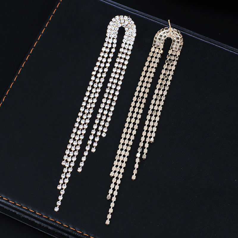 Fashion Rhinestone Long Fringe Simple Elegant Rings