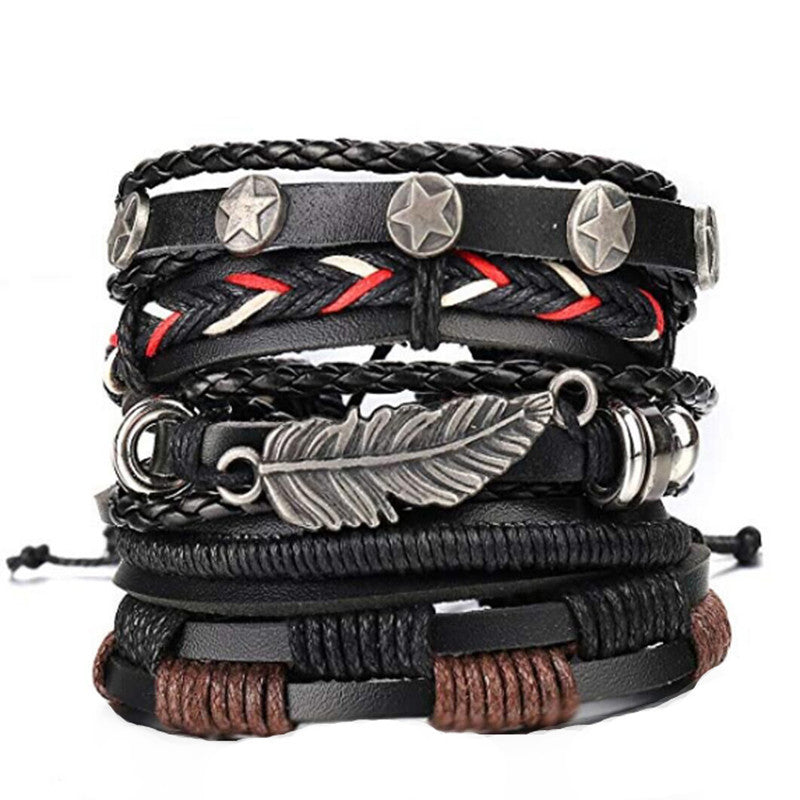 Men's Classic Vintage Handmade Braided Leather Bracelets