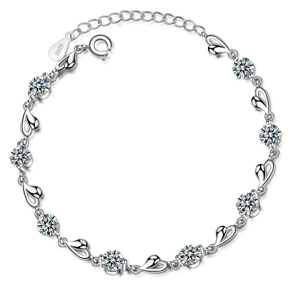 Kleine, frische Herz-Mori-Zirkon-Armbänder für Damen