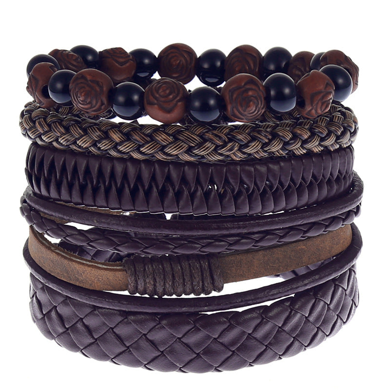 Men's Classic Vintage Handmade Braided Leather Bracelets