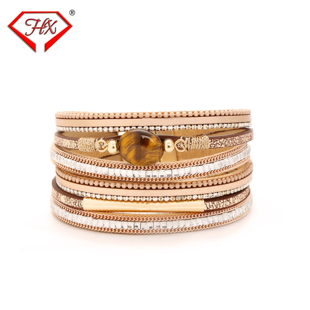 Women's Magnetic Buckle Natural Tigereye Creative Fashion Bracelets