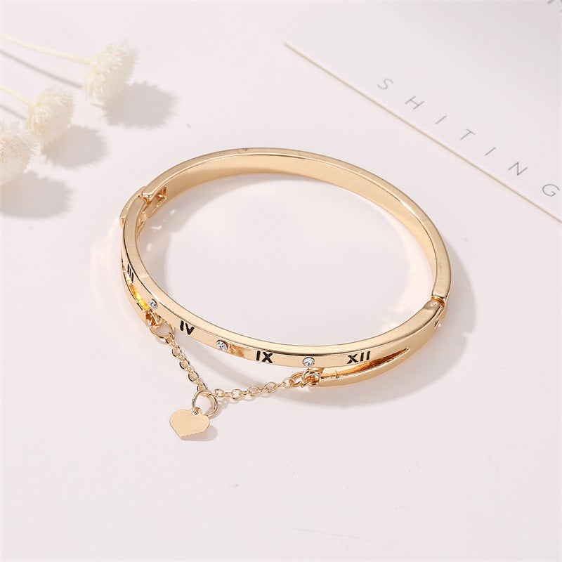 Love Roman Digital Tassel Peach Heart Temperament Wild Korean Rings