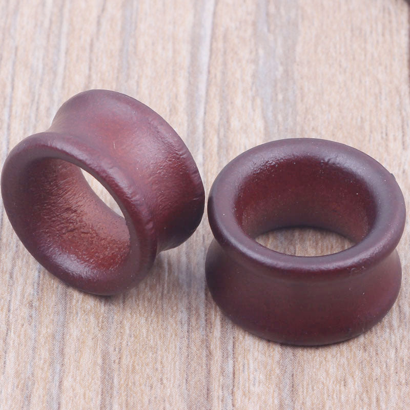 Brown Hollow Wood Auricle Expansion Rod Ear Amplifier Stud Earrings