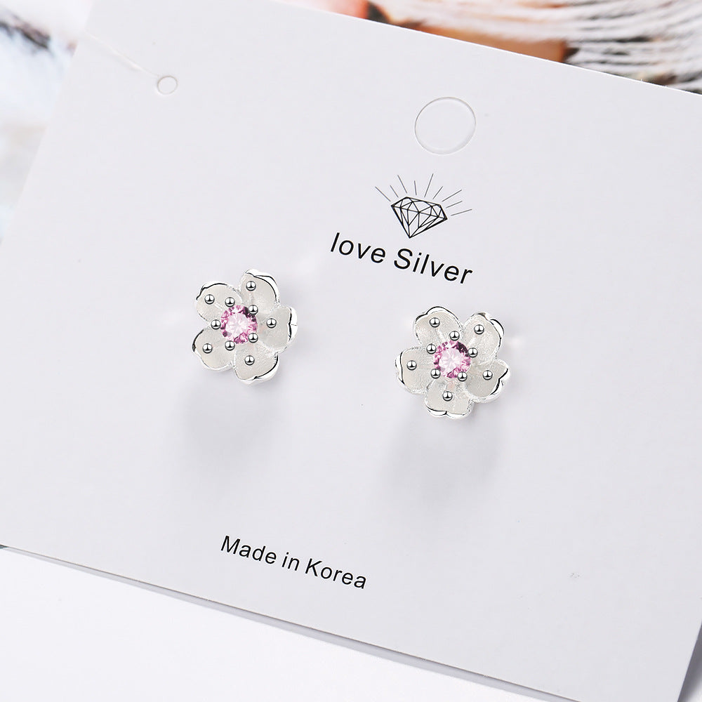 Women's Cherry Blossom Ear Fresh Flower Design Sense Earrings