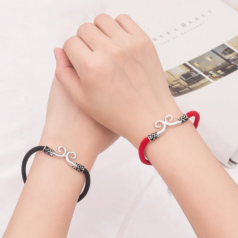 Goldene Hoop-Paar-Armbänder im koreanischen Stil für Damen und Herren