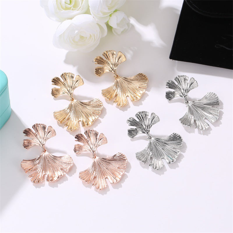 Ginkgo Leaf Ear Ethnic Style Creative Earrings