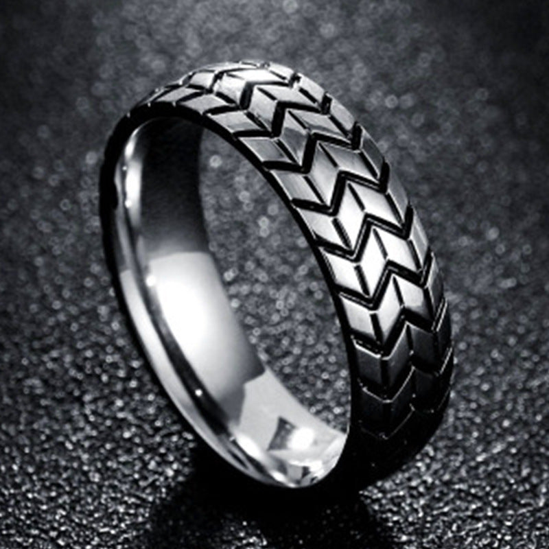 Women's & Men's & Electroplating Three-dimensional Carved Tire And Rings