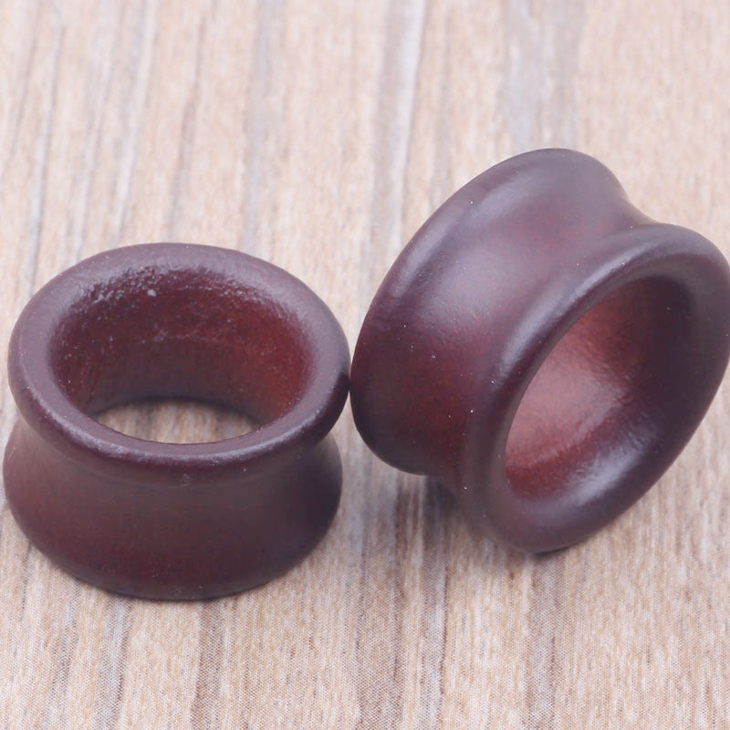 Brown Hollow Wood Auricle Expansion Rod Ear Amplifier Stud Earrings