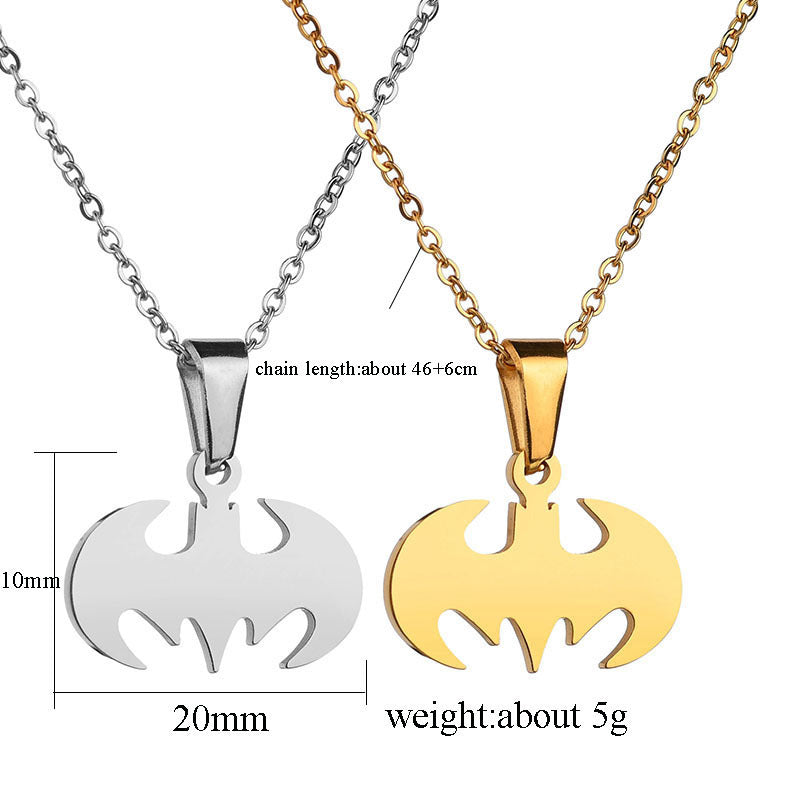 Women's Stainless Steel Cute Fashion Bat Pendant Necklaces