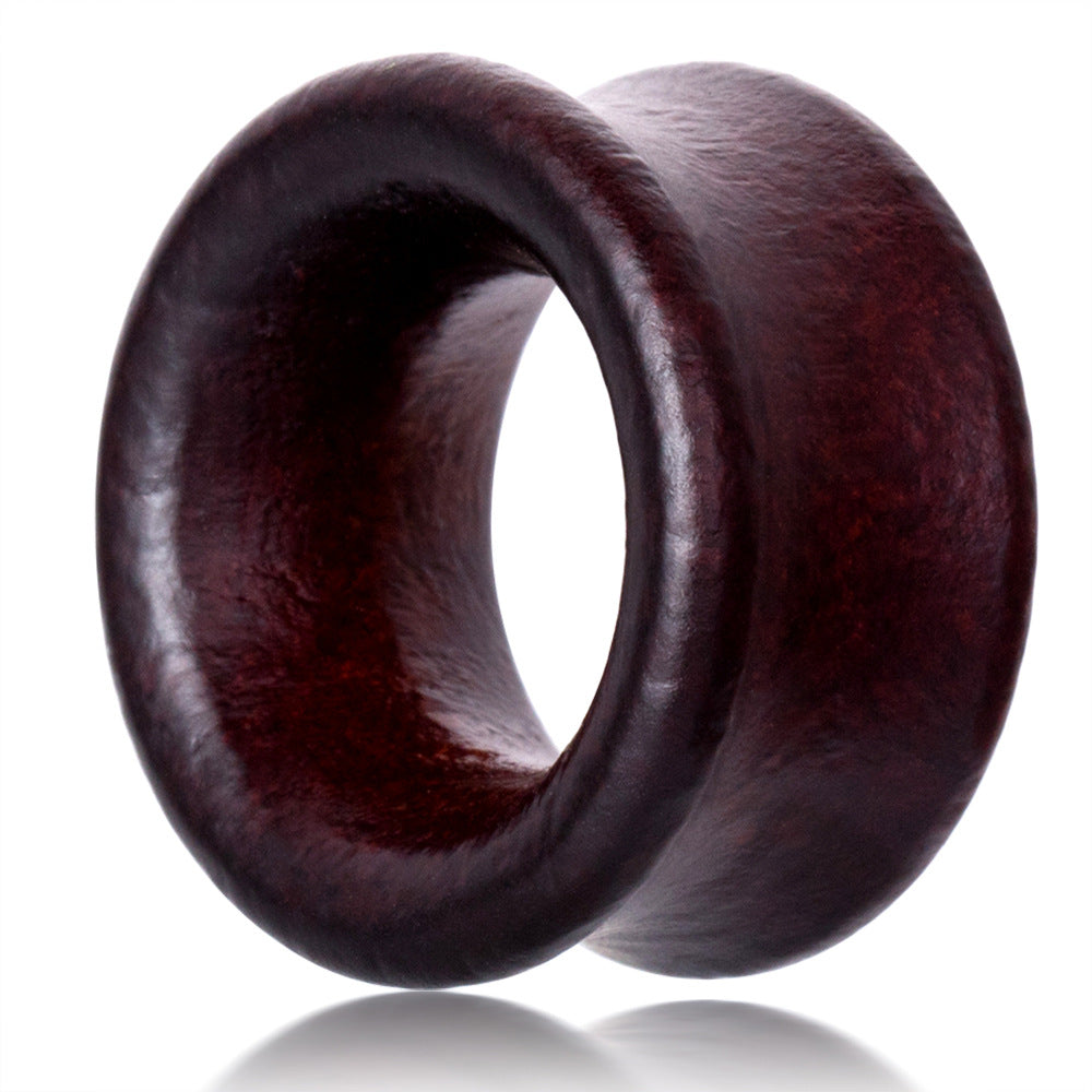 Brown Hollow Wood Auricle Expansion Rod Ear Amplifier Stud Earrings