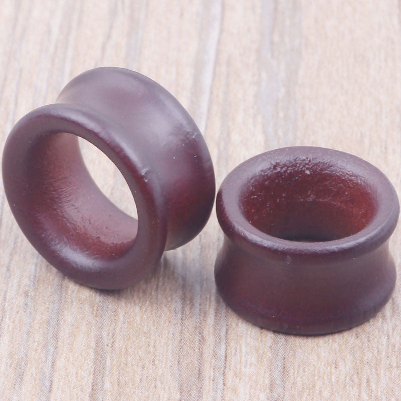 Brown Hollow Wood Auricle Expansion Rod Ear Amplifier Stud Earrings