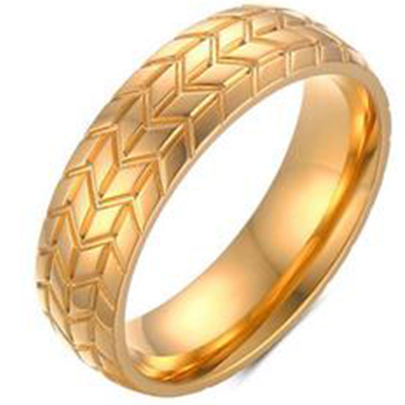 Women's & Men's & Electroplating Three-dimensional Carved Tire And Rings