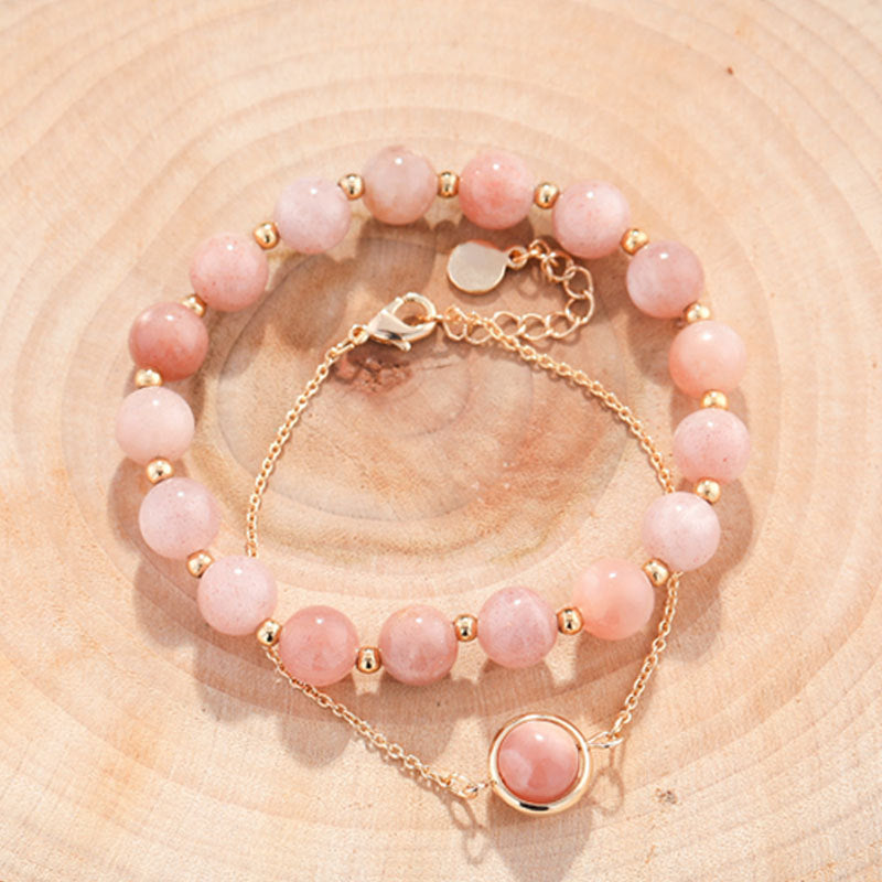 Women's Strawberry Quartz Attracting Male Pink Crystal Lucky Beads Bracelets