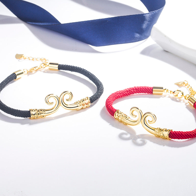 Women's & Men's Golden Hoop Couple Korean Style And Bracelets