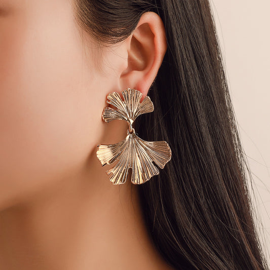 Ginkgo Leaf Ear Ethnic Style Creative Earrings