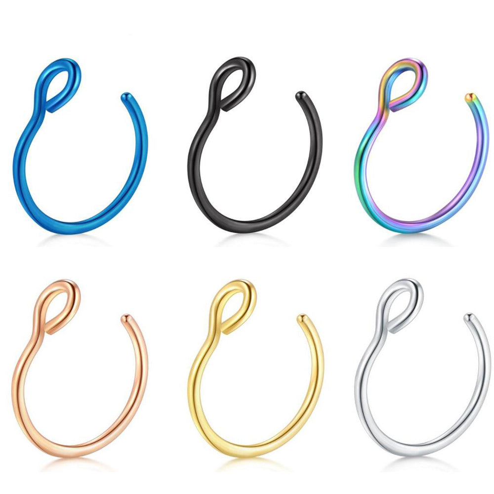 Stainless Steel Fake Nose Nasal Septum Piercing Body Rings