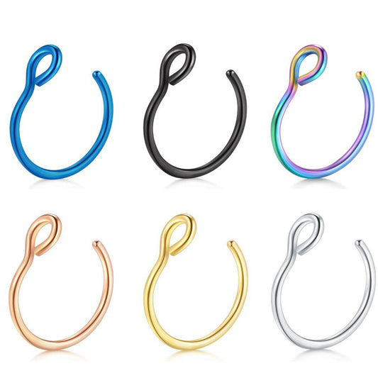 Stainless Steel Fake Nose Nasal Septum Piercing Body Rings