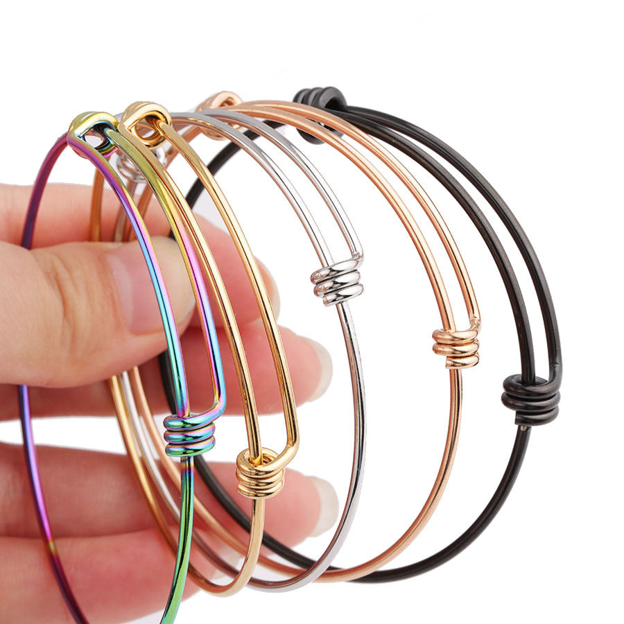 Coil Plasma Stainless Steel Adjustable Open Bracelet