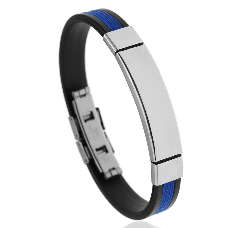 Bracelets en silicone pour hommes en acier inoxydable et titane