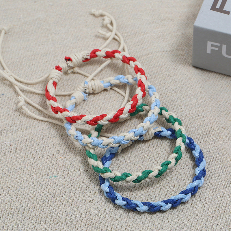 Punk Color Couple Ethnic Style Personalized Woven Simple Bracelets