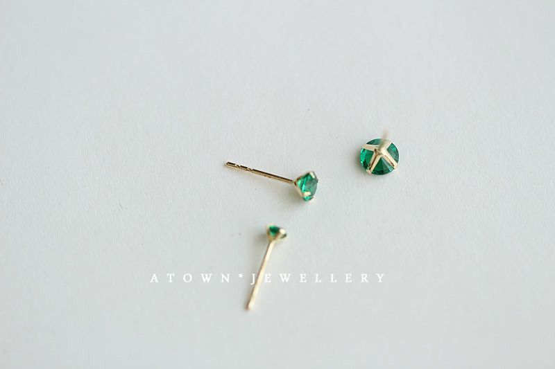 Sterling Sier Gold-plated Grandmother Green Item Earrings