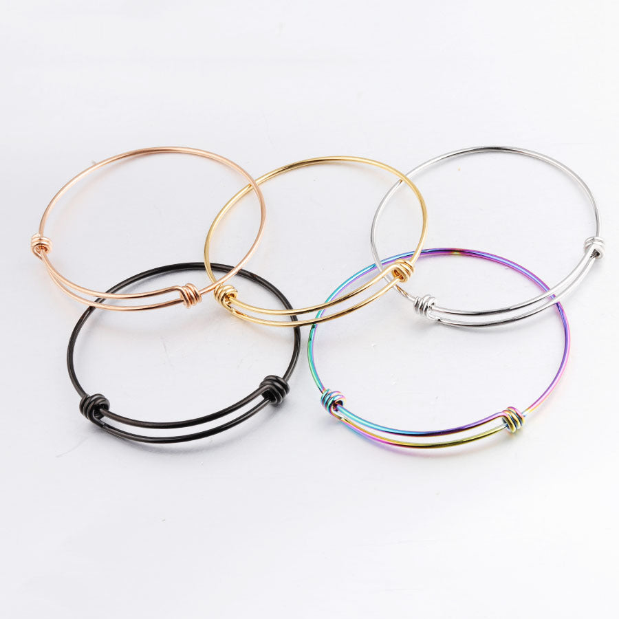 Coil Plasma Stainless Steel Adjustable Open Bracelet