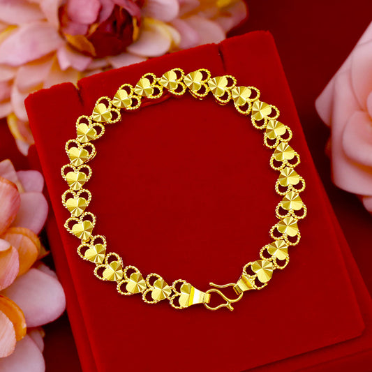 Women's Sand Gold Thai Versatile Brass Plated Heart Bracelets