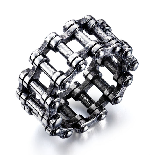 Men's Fashion Ornament Personality Bicycle Chain Titanium Steel Trendy Rings