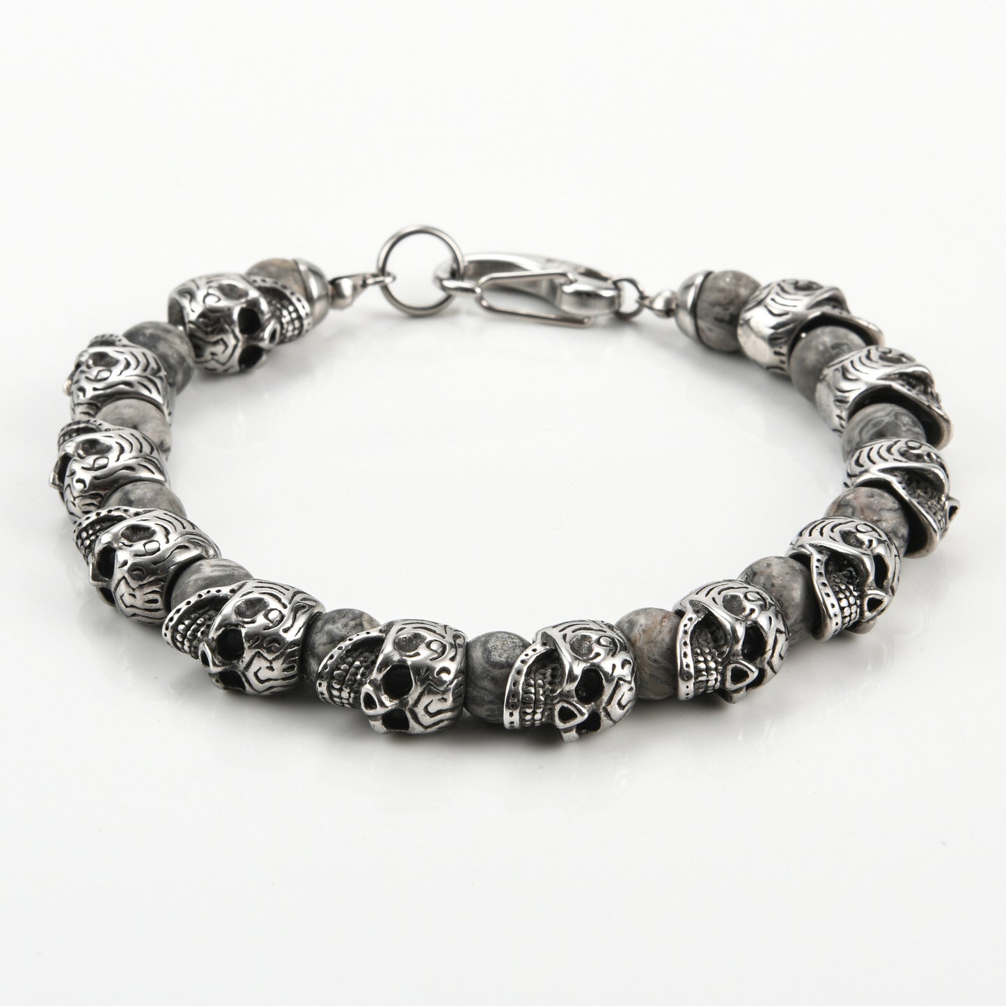 Stainless Steel Skull High Quality Natural Bracelets