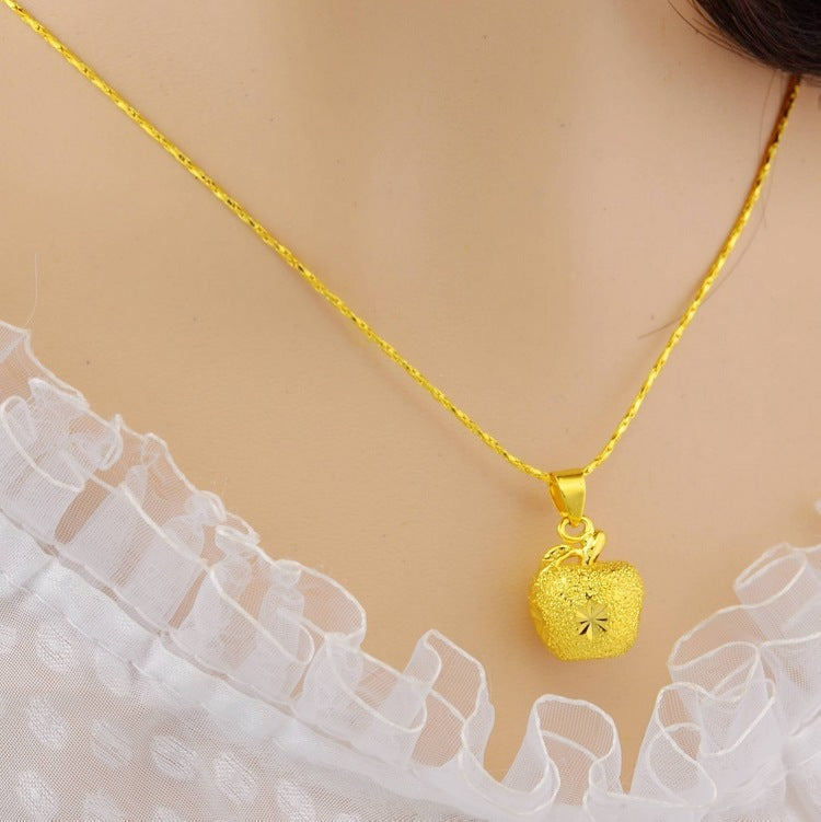 Chain Brass Double Water Wave Rose Necklace