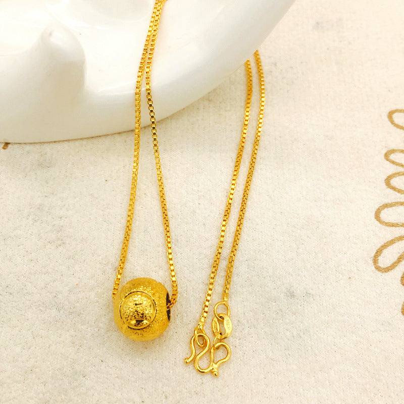 Chain Brass Double Water Wave Rose Necklace