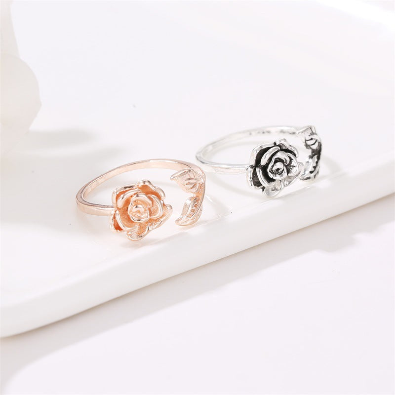 Women's Rose Personalized Hand Jewelry Valentine's Day Rings