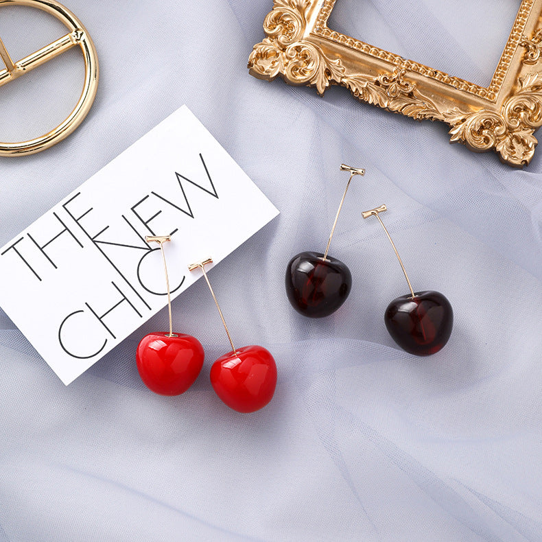 Women's Popular Fashion Sweet Red Fruit Korean Earrings