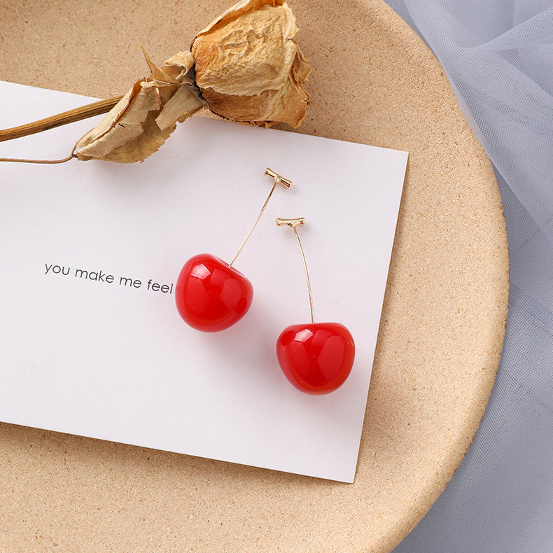 Women's Popular Fashion Sweet Red Fruit Korean Earrings