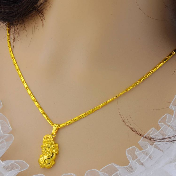 Chain Brass Double Water Wave Rose Necklace
