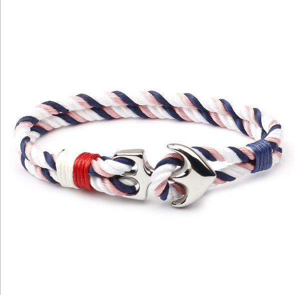 Stainless Steel Titanium Anchor Chain Nylon Bracelets