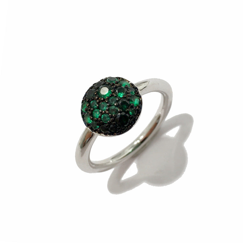 Gorgeous Color Small Mushroom Round Colorful Crystals Female Rings