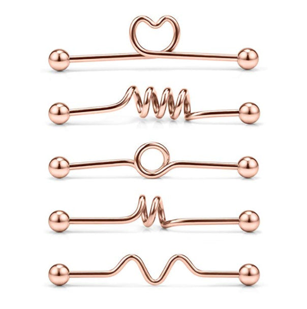 Piece Piercing Industrial Long Brush Holder Earrings