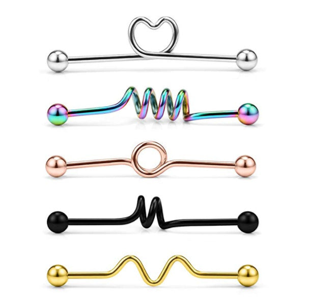 Piece Piercing Industrial Long Brush Holder Earrings