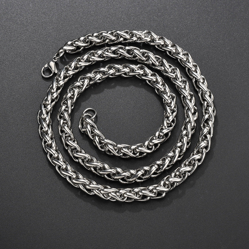 Men's Stainless Steel Ornament Accessories Basket Chain Necklaces