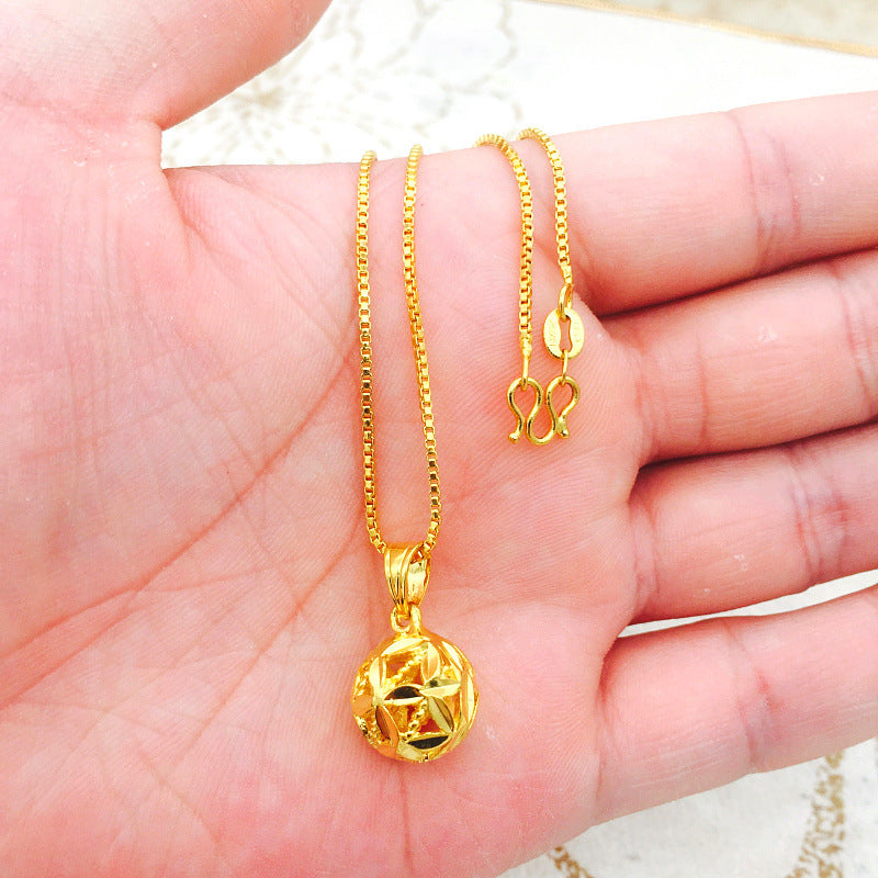 Chain Brass Double Water Wave Rose Necklace