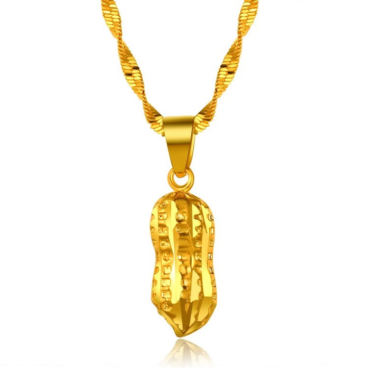 Chain Brass Double Water Wave Rose Necklace