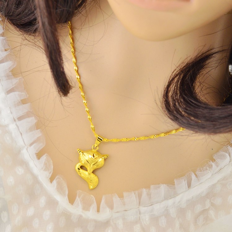 Chain Brass Double Water Wave Rose Necklace